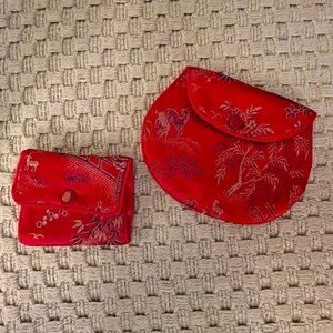 Two satin pouches